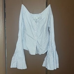 Off the shoulder button up